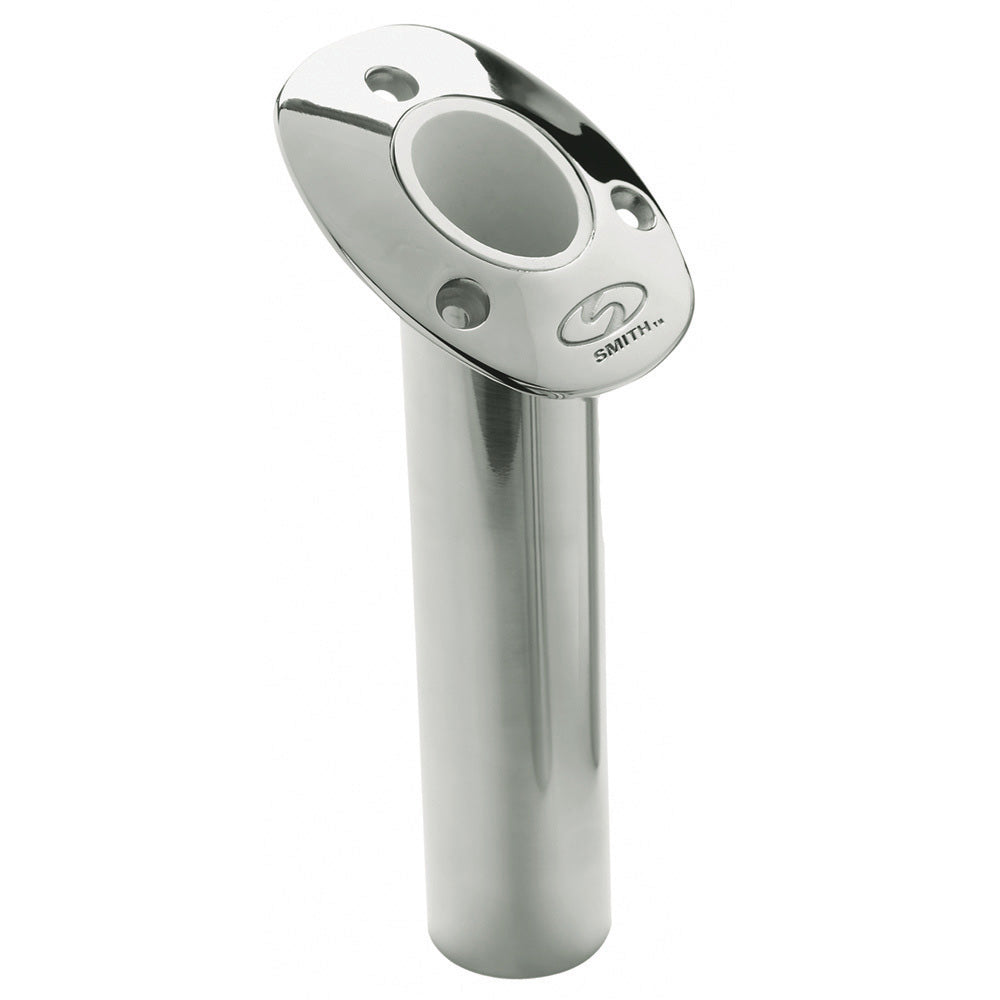 CE Smith Flush Mount Rod Holder 30 Degree 9 Depth Stainless Steel Cast Bottom White Vinyl Liner 53672CA