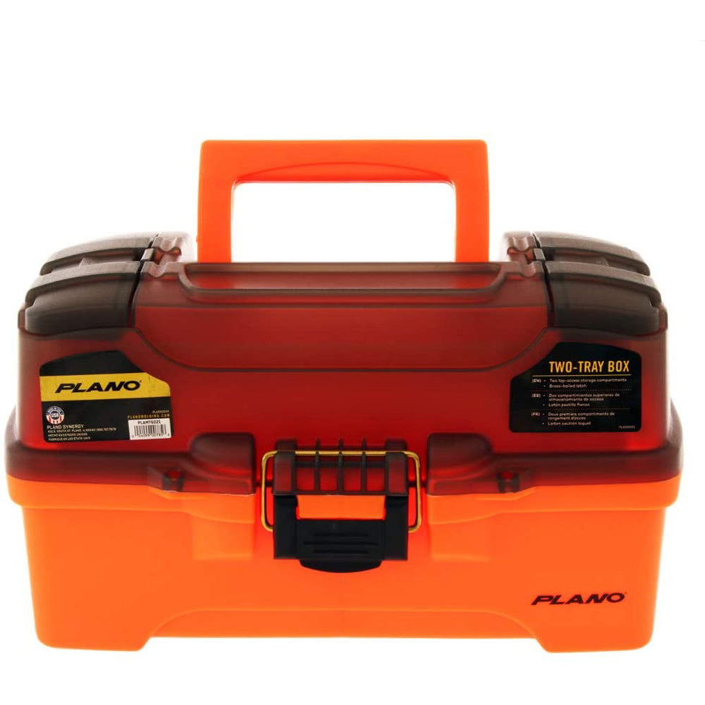 Plano 2Tray Tackle Box wDual Top Access Smoke Bright Orange PLAMT6221