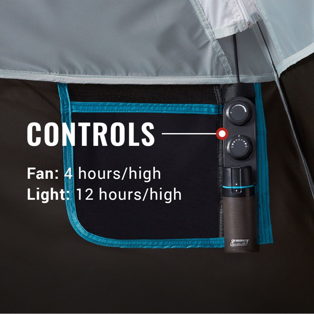 Coleman OneSource Rechargeable 4Person Camping Dome Tent wAirflow System LED Lighting 2000035457