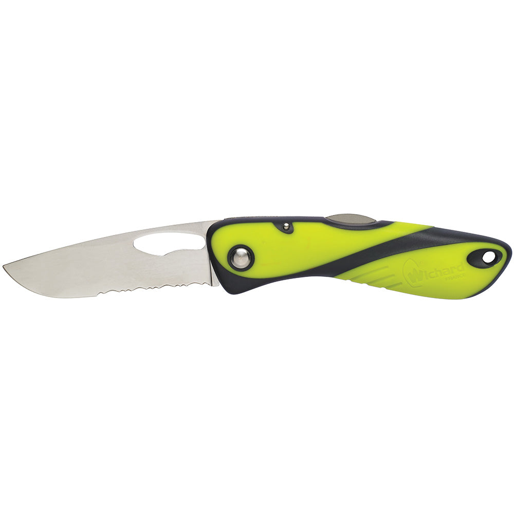 Wichard Offshore Knife Single Serrated Blade Fluorescent 10112