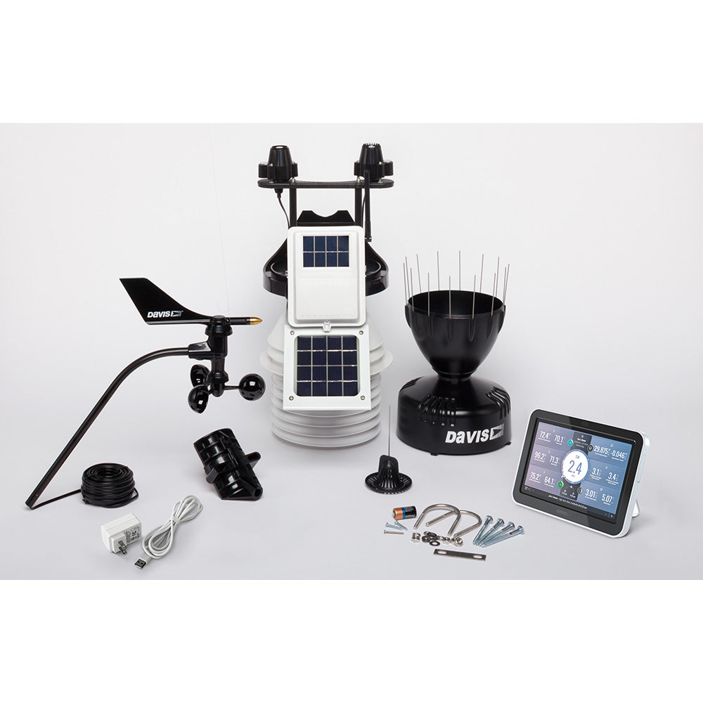 Davis Vantage Pro2 Wireless Weather Station wWeatherLink Console 24hr Fan Aspirated Radiation Shield UV Solar Sensors