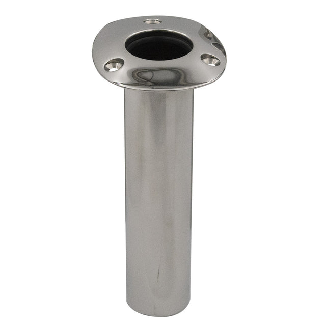 CE Smith 80 Series Standard Flush Mount Rod Holder  0 Degree  Stainless Steel  Cast Bottom  Black Liner 536800C