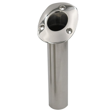 CE Smith 80 Series Standard Flush Mount Rod Holder  30 Degree  Stainless Steel  Cast Bottom  Black Liner 536820C