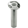 CE Smith Flush Mount Rod Holder  0 Degree  9 Depth  Stainless Steel  Cast Bottom  White Vinyl Liner 53670CA