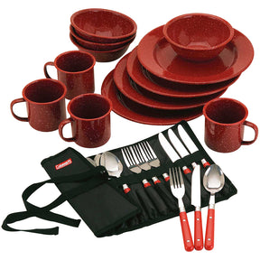 Coleman 24Piece Speckled Enamelware Cook Set  Red 2000016407