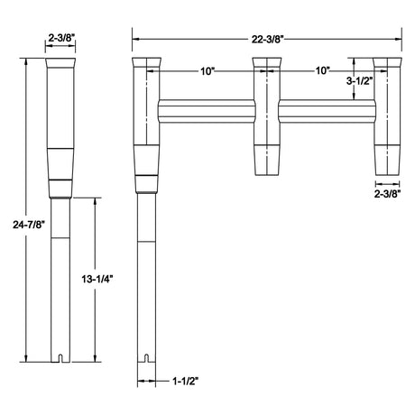TACO Deluxe Trident Rod Holder Cluster Offset F310781BXY1