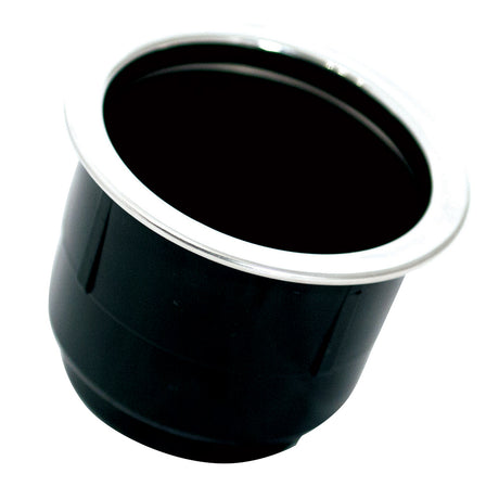Tigress Black Plastic Cup Holder Insert wSS Ring On Top PCHEBP