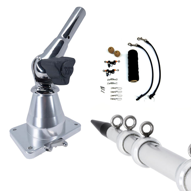 Tigress XD Bay Series Top Mount System  15  Aluminum Silver Outriggers Deluxe Rigging Kit 888232