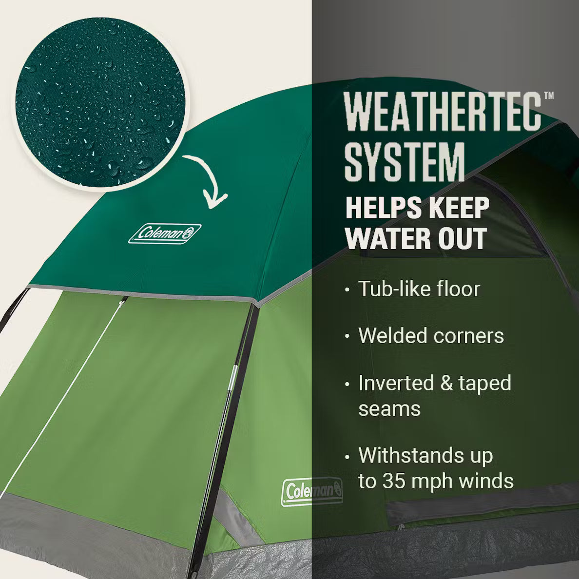 Coleman Sundome 6-Person Camping Tent - Spruce Green [2206837]