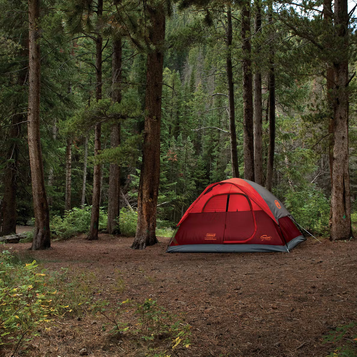 Coleman 4-Person Flatwoods II Lightweight Dome Camping Tent - Red [2207389]